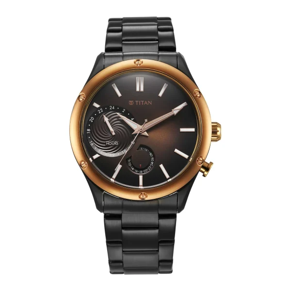 Swiss luxury watch with stainless steel band