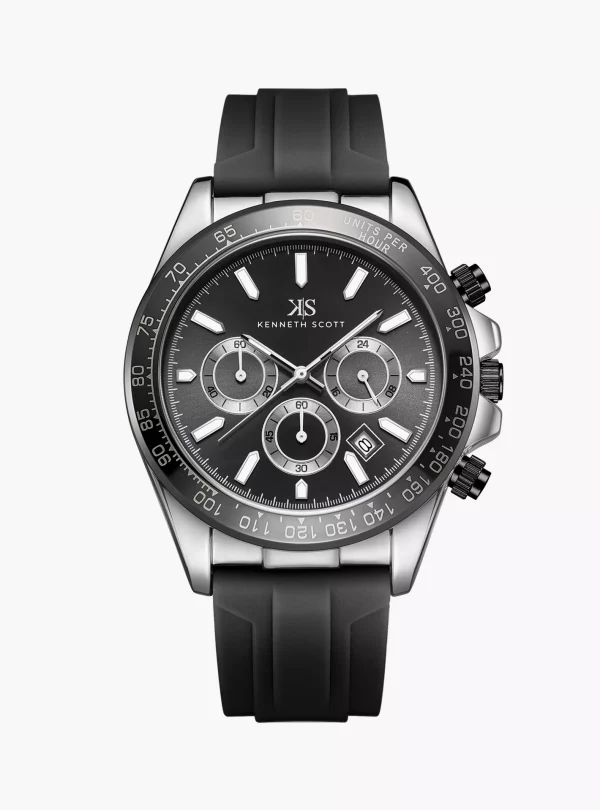 Swiss luxury watch with stainless steel band