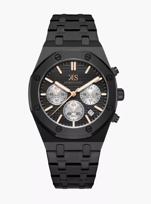 Swiss luxury watch with stainless steel band