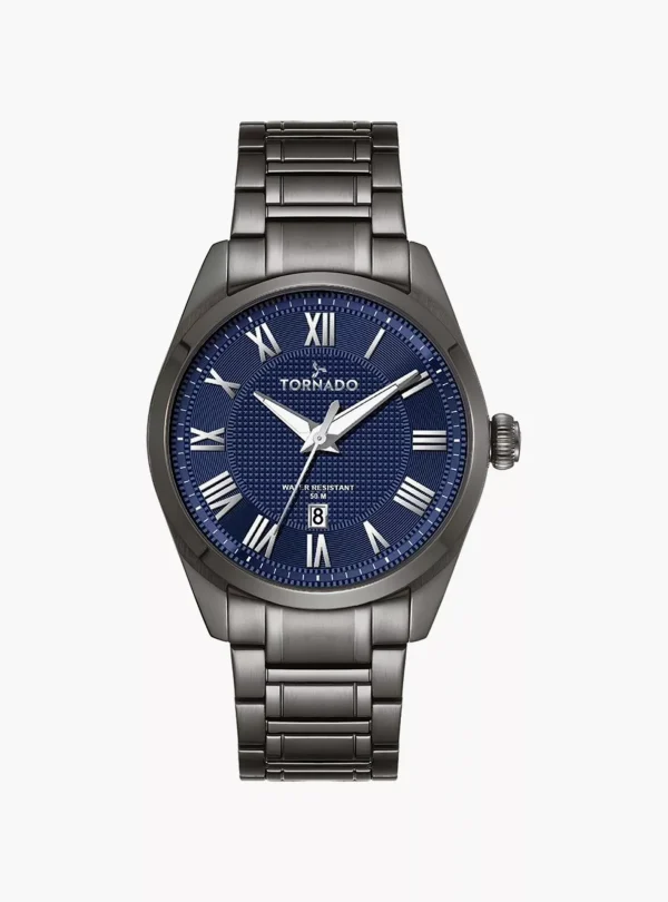 Swiss luxury watch with stainless steel band