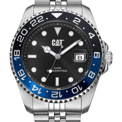 Swiss luxury watch with stainless steel band