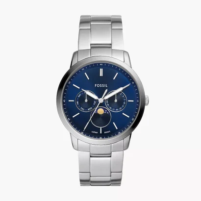 Swiss luxury watch with stainless steel band