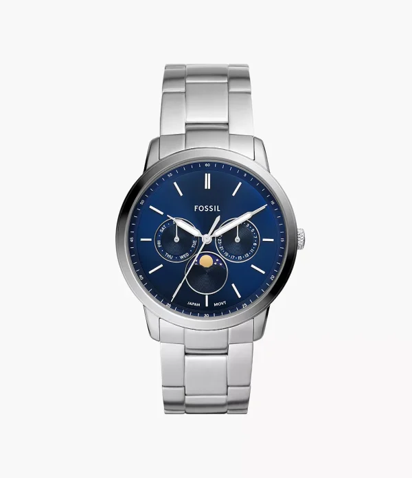 Swiss luxury watch with stainless steel band