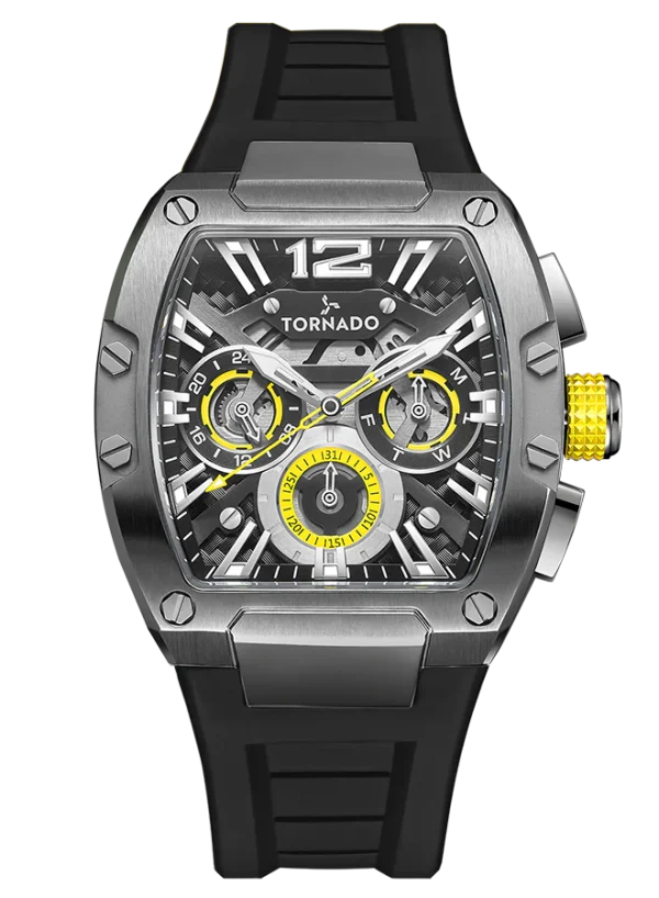 Swiss luxury watch with stainless steel band