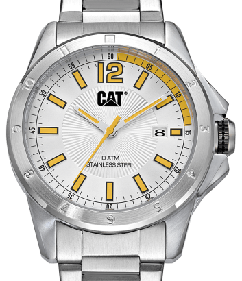 Swiss luxury watch with stainless steel band