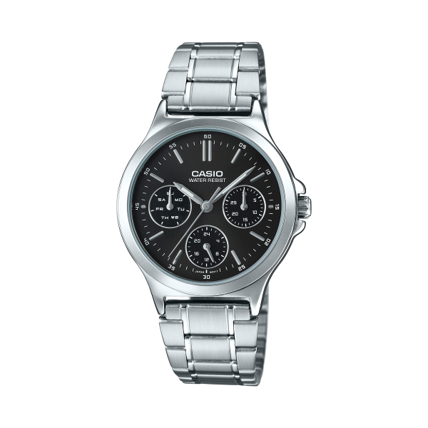 Swiss luxury watch with stainless steel band