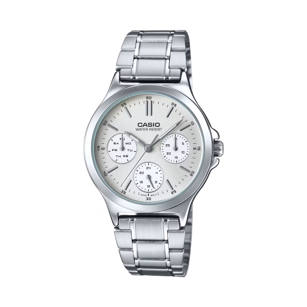 Swiss luxury watch with stainless steel band