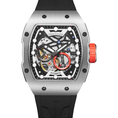 Swiss luxury watch with stainless steel band