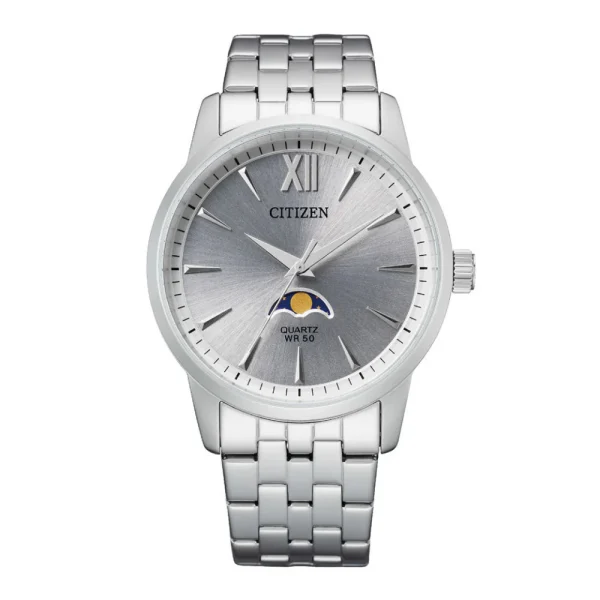 Swiss luxury watch with stainless steel band