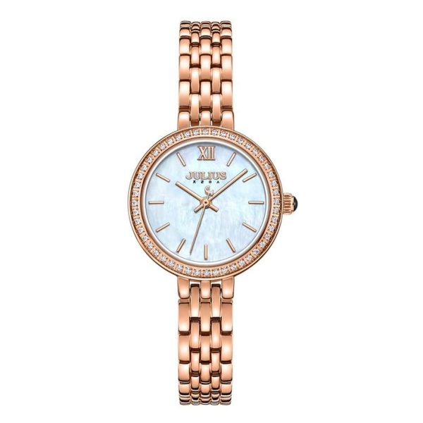 Swiss luxury watch with stainless steel band