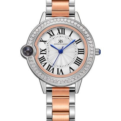 Swiss luxury watch with stainless steel band