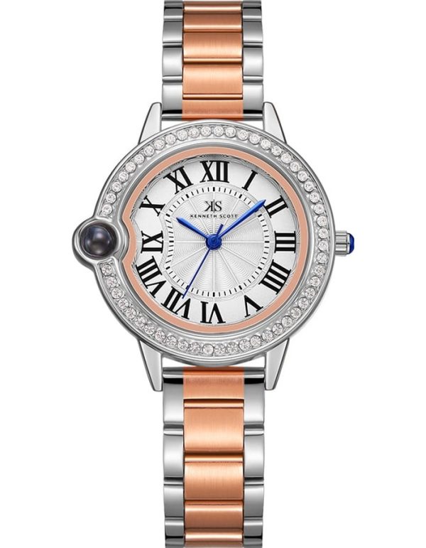 Swiss luxury watch with stainless steel band