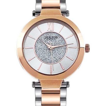 Swiss luxury watch with stainless steel band