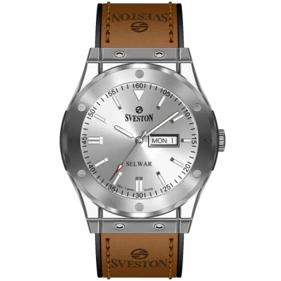Swiss luxury watch with stainless steel band