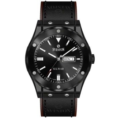Swiss luxury watch with stainless steel band