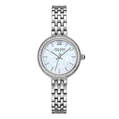 Swiss luxury watch with stainless steel band