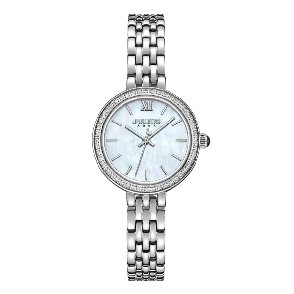 Swiss luxury watch with stainless steel band