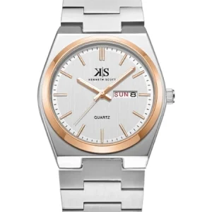 Swiss luxury watch with stainless steel band