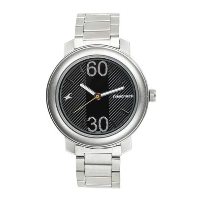 Swiss luxury watch with stainless steel band