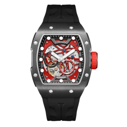 Swiss luxury watch with stainless steel band