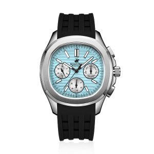 Swiss luxury watch with stainless steel band