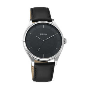 TITAN 1802SL11 CLASSIQUE GENTS BLACK DIAL LEATHER WATCH