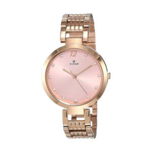 TITAN NN2480WM03 SPARKLE LADIES PINK DIAL WATCH