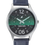 Fastrack Blue Analog Leather Strap Watch - 3184SL04