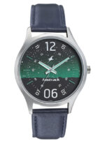 Fastrack Blue Analog Leather Strap Watch - 3184SL04