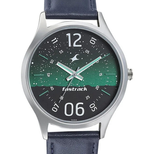 Fastrack Blue Analog Leather Strap Watch - 3184SL04