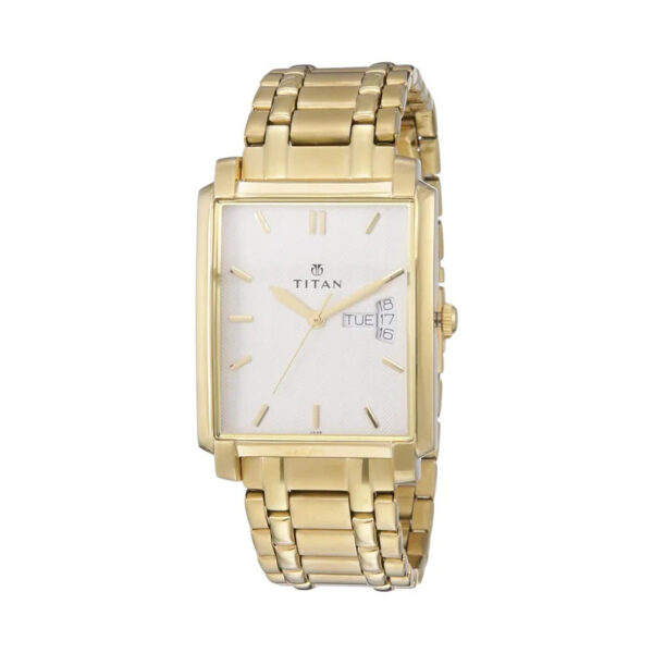 TITAN 1506YM01 REGALIA SQUARE DIAL STAINLESS STEEL WATCH