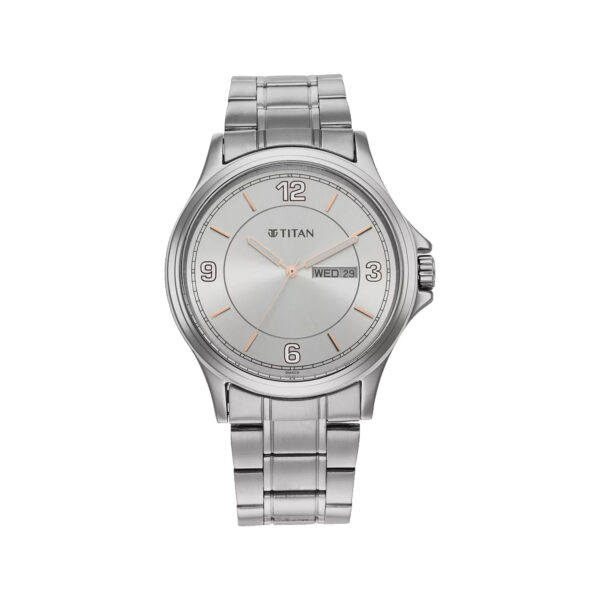 Titan Men's Silver Analog Stainless Steel Strap Watch - 1870SM01