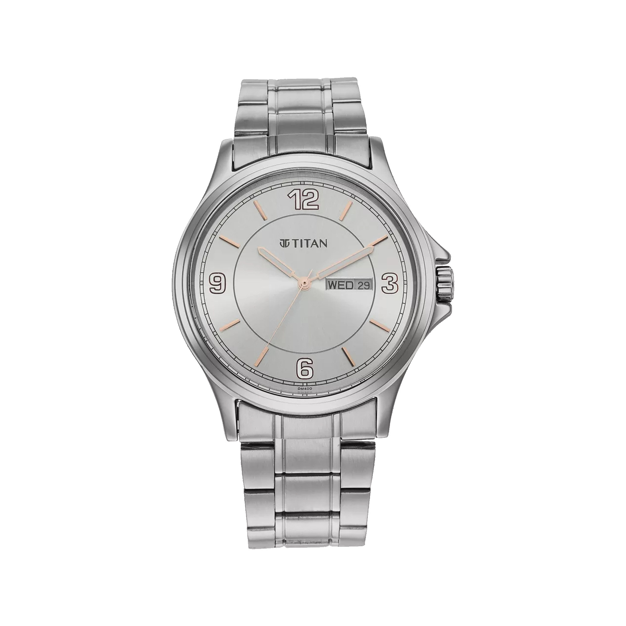 1870SM01-G.jpg Titan Men's Silver Analog Stainless Steel Strap Watch - 1870SM01 - Image 1