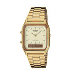 CASIO AQ-230GA-9D VINTAGE GOLDEN DIGITAL & ANALOG WATCH