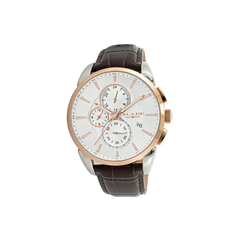 BLADE-3599G1USO.jpg BLADE Victory Shell 3599G1USO SS & Leather Strap Multifunction Men's Watch - Image 1
