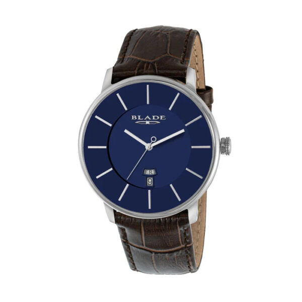 BLADE Sphere Blue 3650G1SBO SS & Leather Day-Date Men's Watch