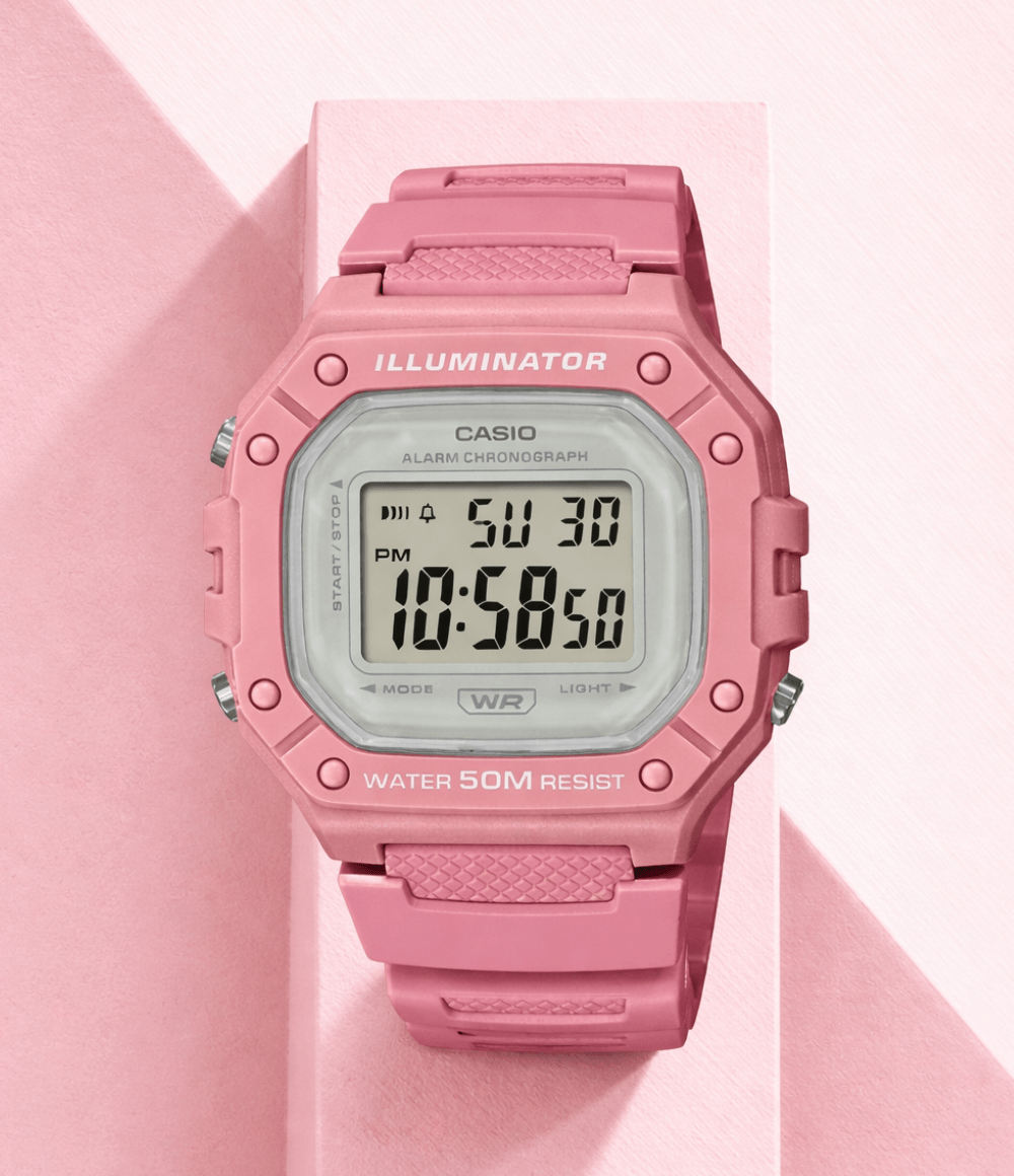 Untitled-design-1.png CASIO W218HC-4AV PINK DIGITAL WATCH - Image 1